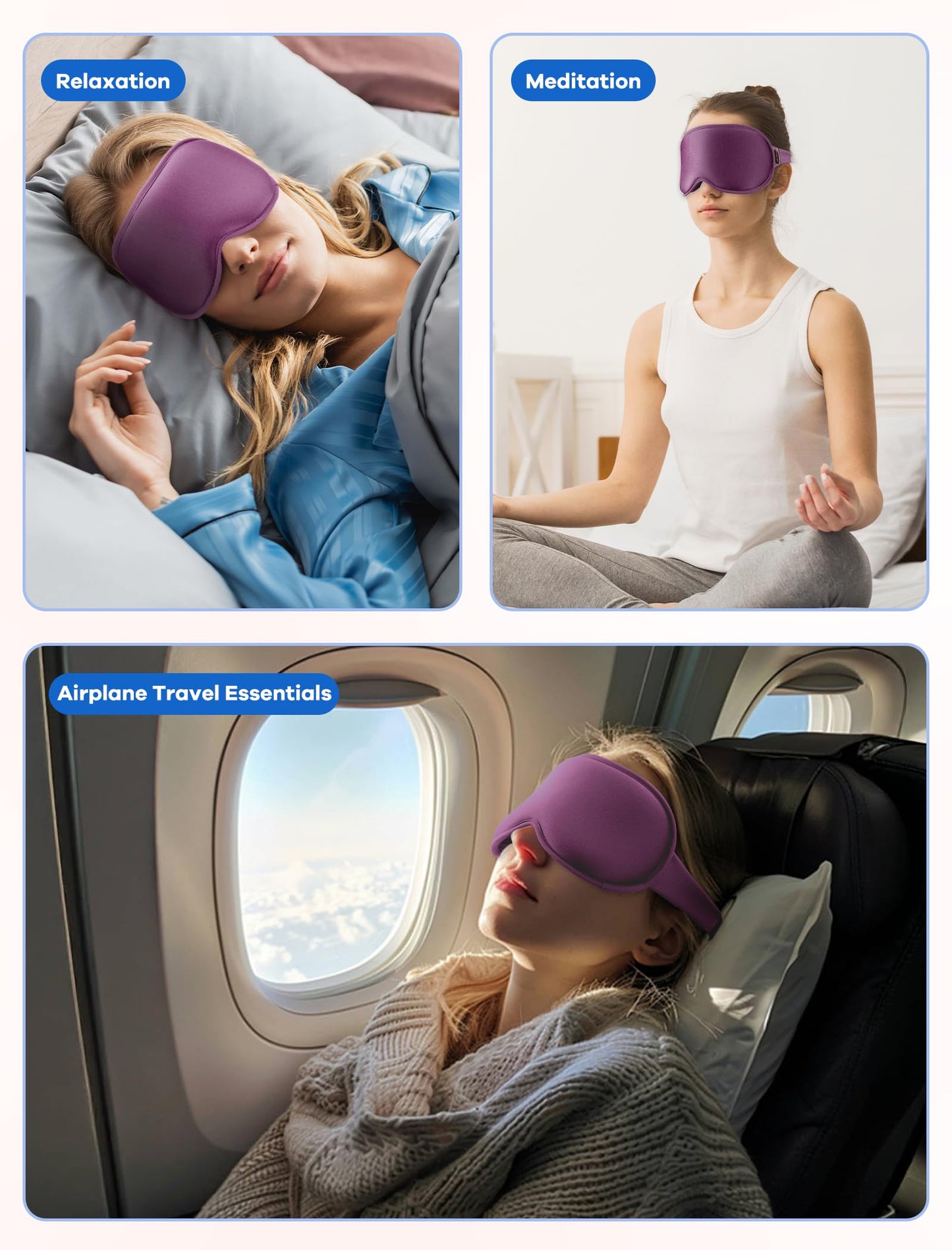 3D Cooling Gel Sleep Mask for Women & Men – 6oz Weighted Eye Mask for Sleeping, 100% Blackout, Ice Cold Gel, Migraine & Headache Relief, Eye Care, Deep Relaxation, Airplane Travel Essentials, Gift