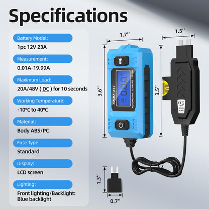 Joinfworld Car Fuse Tester Automotive Circuit Fault Probe Tester 20A 48V with Led Display & Front Lighting Car Relay Fuse Checker for Current Circuit Testing(No Battery Included)