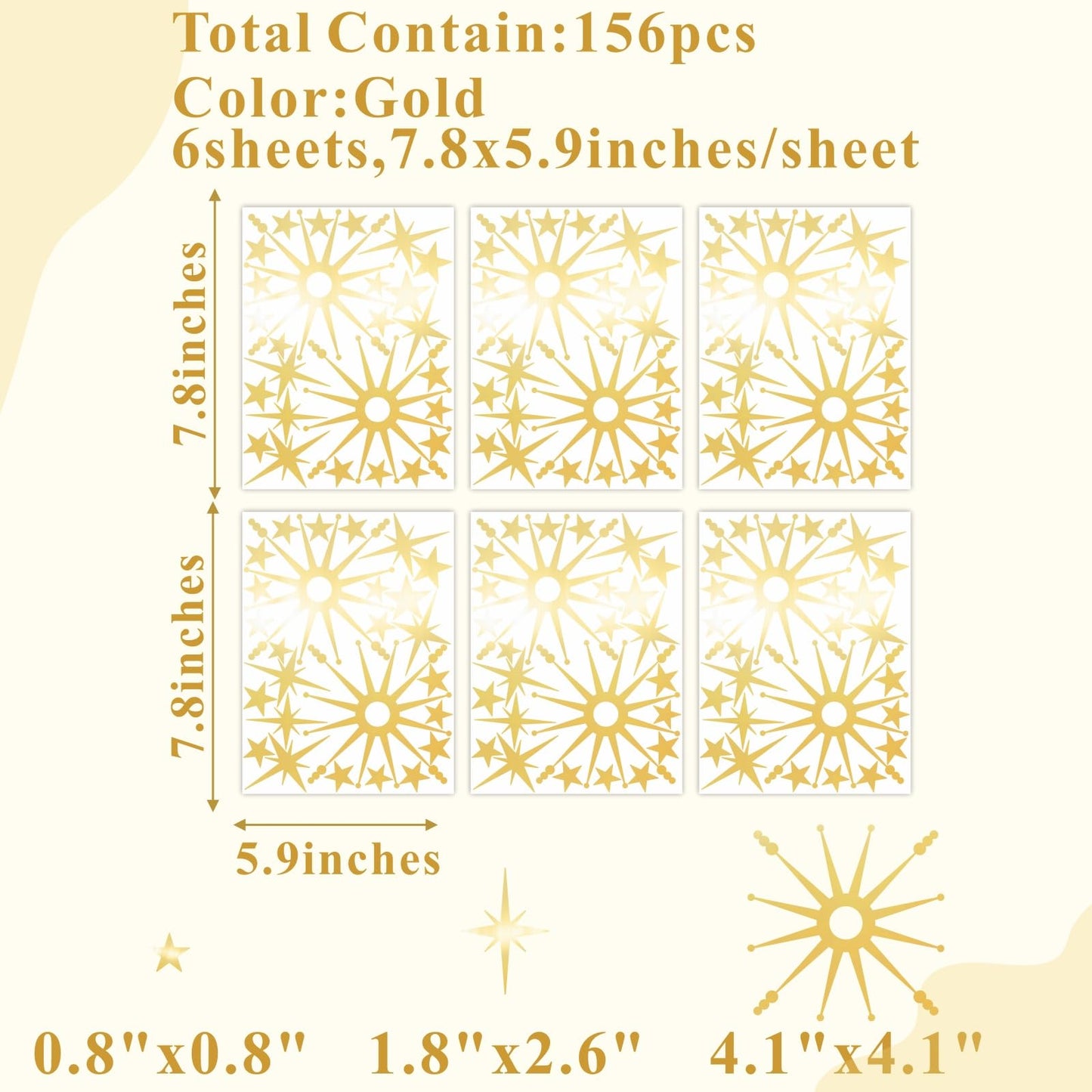 Star Wall Decals Gold Stars Stickers Ceiling Decor Removable Acrylic Mirror Decal Peel and Stick Sparkle Sticker for Wall 3D Midcentury Mirror Art Murals for Bedroom Living Room Nursery Decorations