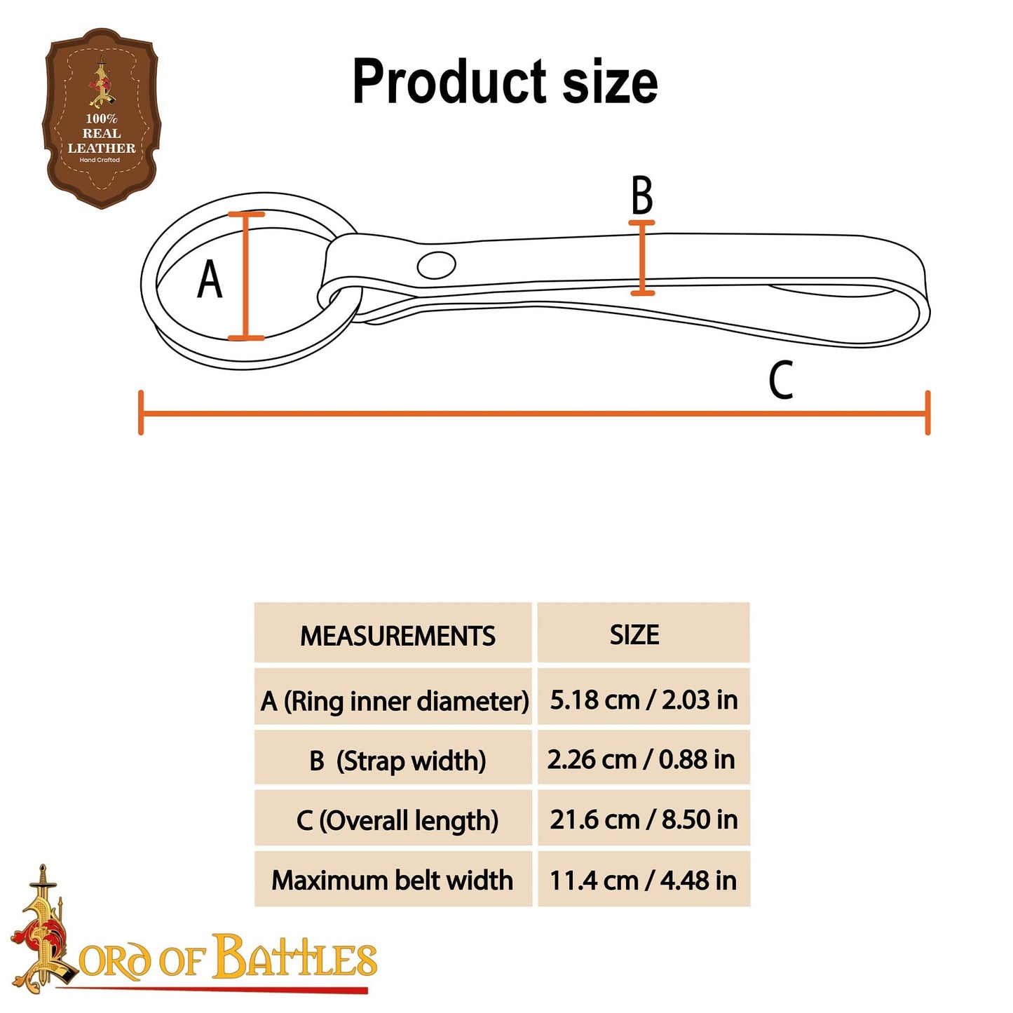 Lord of Battles 2pcs Skirt Hikes – Handmade 100% Full Grain Leather Waist Skirt Hoops Accessory for Renaissance, Cosplay (Maroon)
