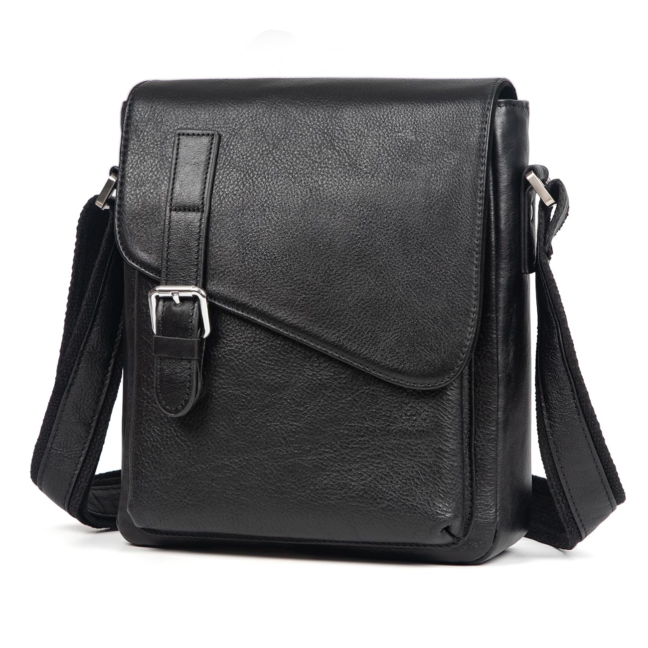 Augus Men's Leather Messenger Bag, Vintage Waterproof Crossbody Shoulder Bag, Anti-Theft Casual Satchel for Daily Commute & Travel, Fits Up to 11.5" Tablet