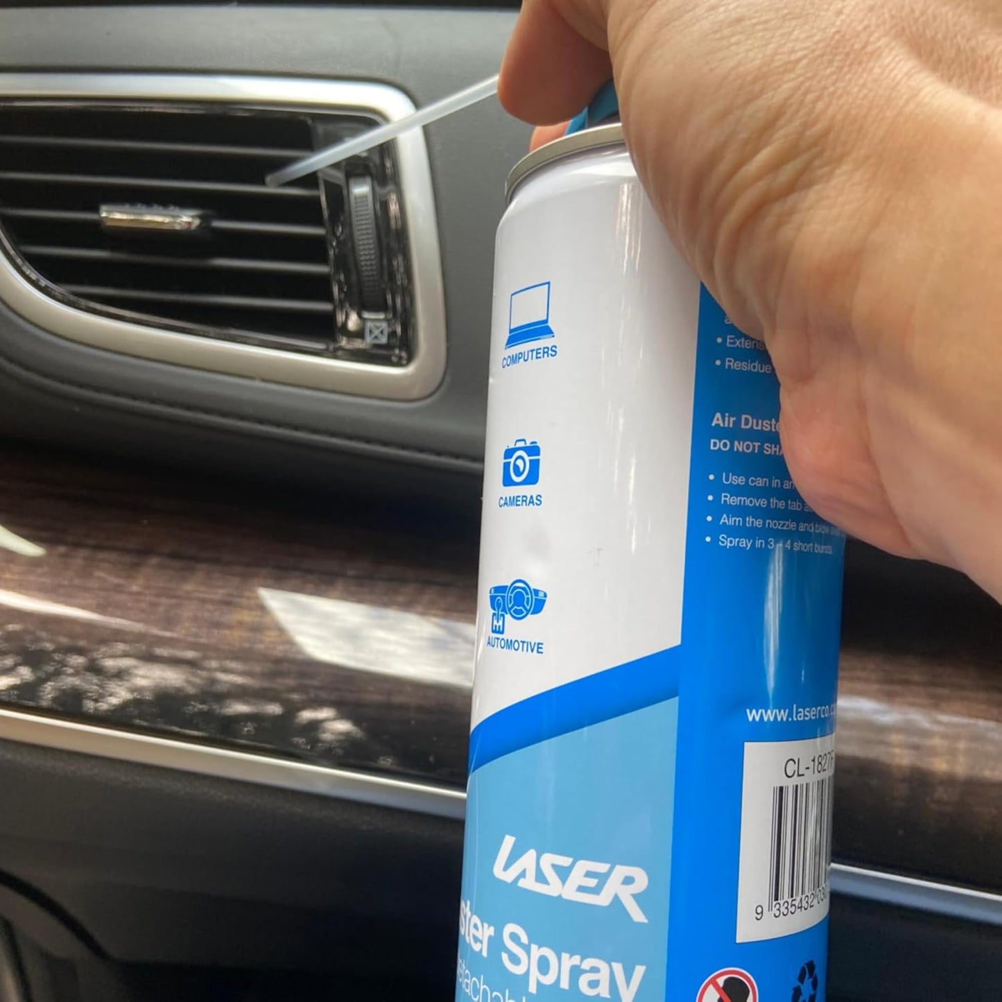Laser Compressed Air Duster Spray 400ml with Air Blower Extension Tube - Cleaning Kit for Keyboard, Computer Monitor Vents, TV Edges, Printer, Laptop, Desktop PC, Digital Camera
