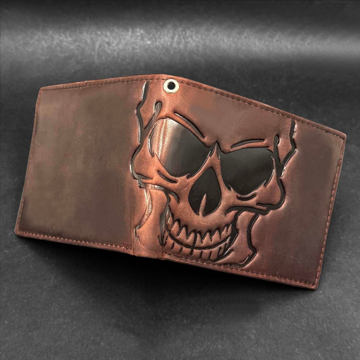 XIXTUT RFID Blocking Leather Wallet for Men or Boys Card Holder Biker Chain Wallet Genuine Leather Card Holder Wallet with Chain Gift