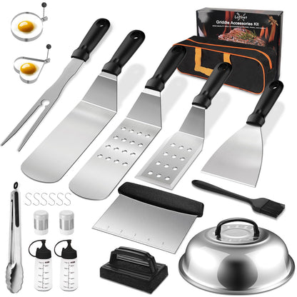 Latiret Blackstone Griddle Accessories Kit, 23Pcs Grilling Accessories Set for Camp Chef, Flat Top Griddle Accessories with Scraper, Spatula, Basting Cover, Outdoor Grill Tools