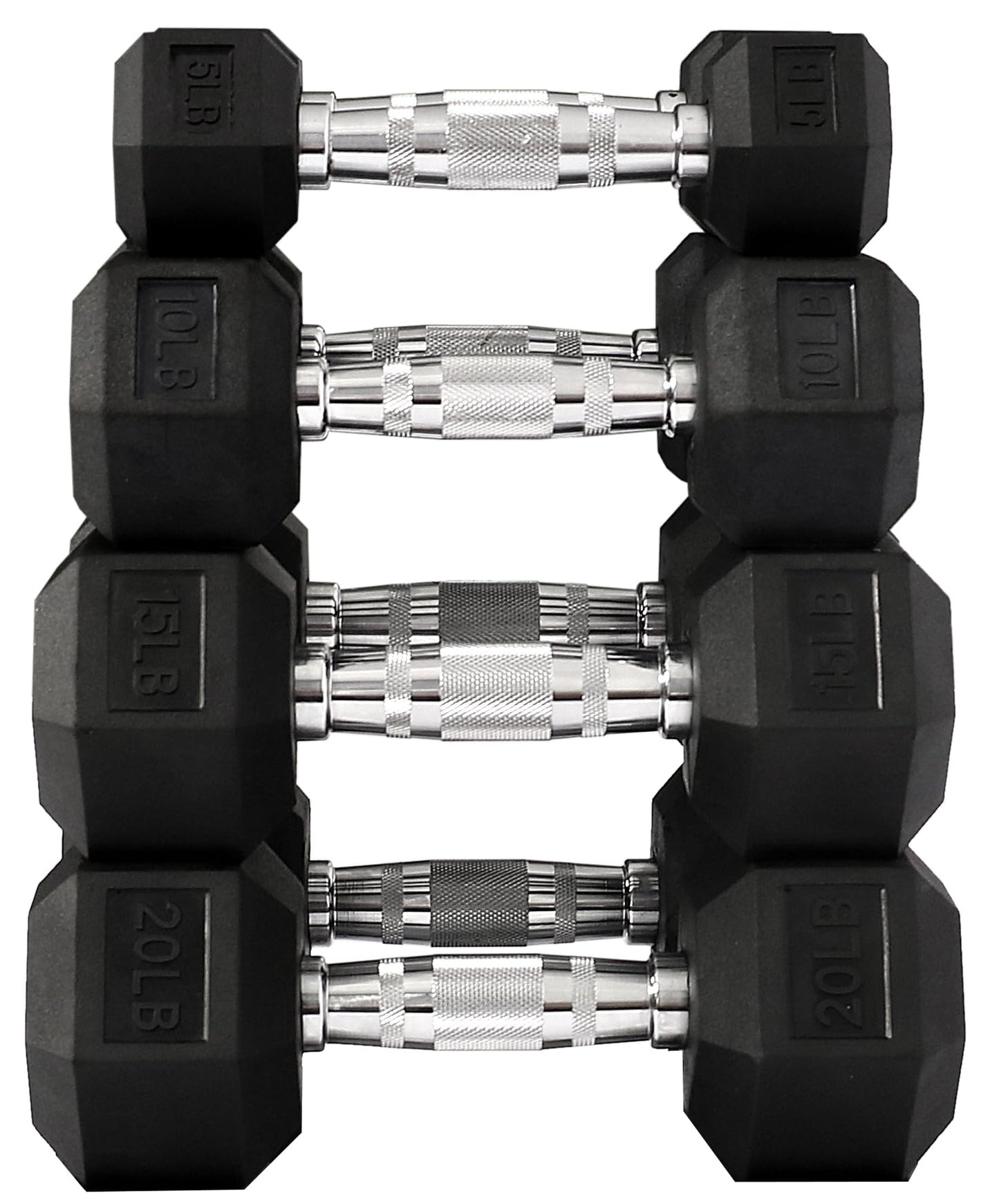Fitvids Premium Rubber Coated Hex Dumbbell Weight Set, Multiple Packages