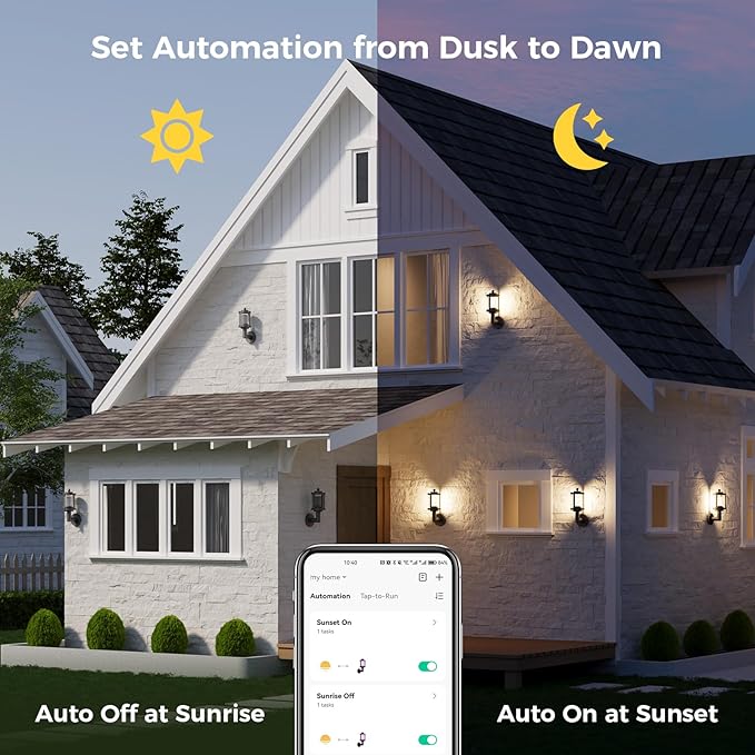 XMCOSY+ Outdoor Wall Lights, 1100LM LED Wall Sconces, Smart RGBW Porch Lights Outdoor, WiFi APP Control, Compatible with Alexa, Adjustable Dual-Head IP65 Waterproof Wall Lanterns, 2 Pack