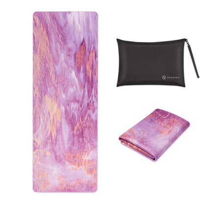 Travel Yoga Mat, Non Slip Exercise Suede Mat with Carry Bag, All-Purpose Fitness Mat with High Density Anti-Tear Surface for Women, Ideal for Pilates Workout (72'' x 24'' x 1.5mm Thick)