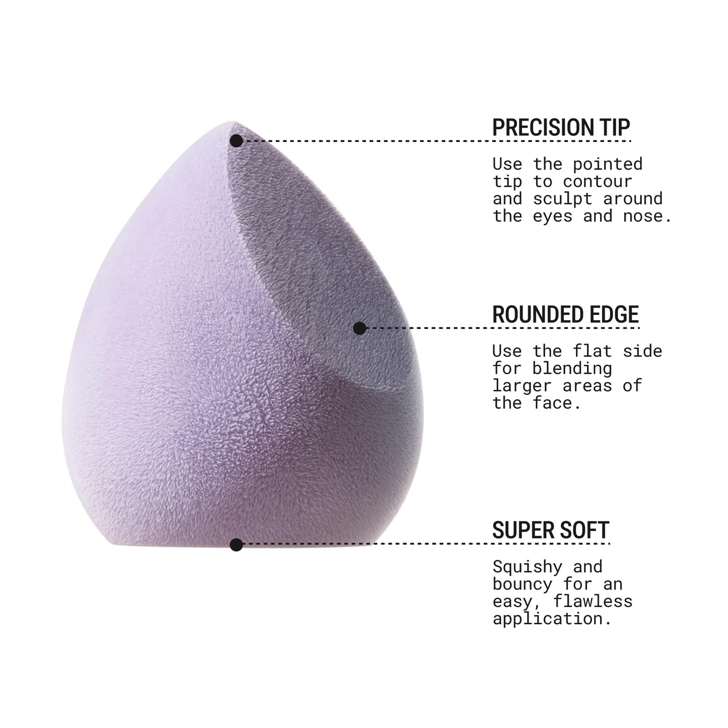 JUNO & Co. Microfiber Makeup Sponge, Dual Layer Technology for Full Coverage Flawless Makeup Blender for Foundation, Powder and Cream (Velvet Style and Blue Color)
