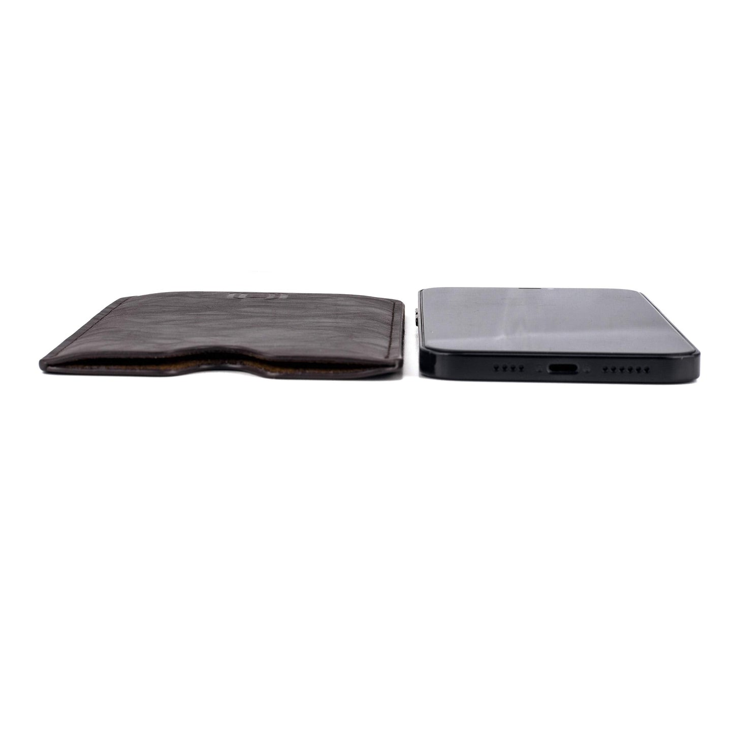 Dockem Executive Sleeve for iPhone 12-16 Pro Max, 14-16 Plus (6.7 inch) – Slightly Padded Vegan Leather w/Microfiber Lining - Slim Slip-on Case [Dark Brown]