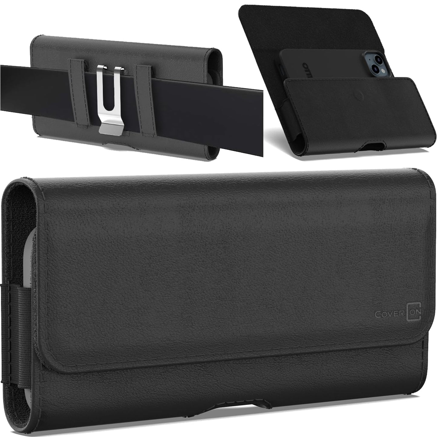 CoverON Holster for amsung Galaxy S26 S21 S20 Ultra/ XCover6 Xcover7 Xcover 7 Pro M36 M17 F17 M07, Cell Phone Case Belt Clip Magnetic Close Carrying Leather Pouch (Fits with Otterbox or Any Case on)
