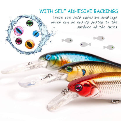 Skylety 2196 Pcs Fishing Lure Eyes 3D Artificial Eyes Stickers Assortment with 1 Piece Tweezer for Fishing Baits DIY Accessory, 3/4/ 5/6 mm