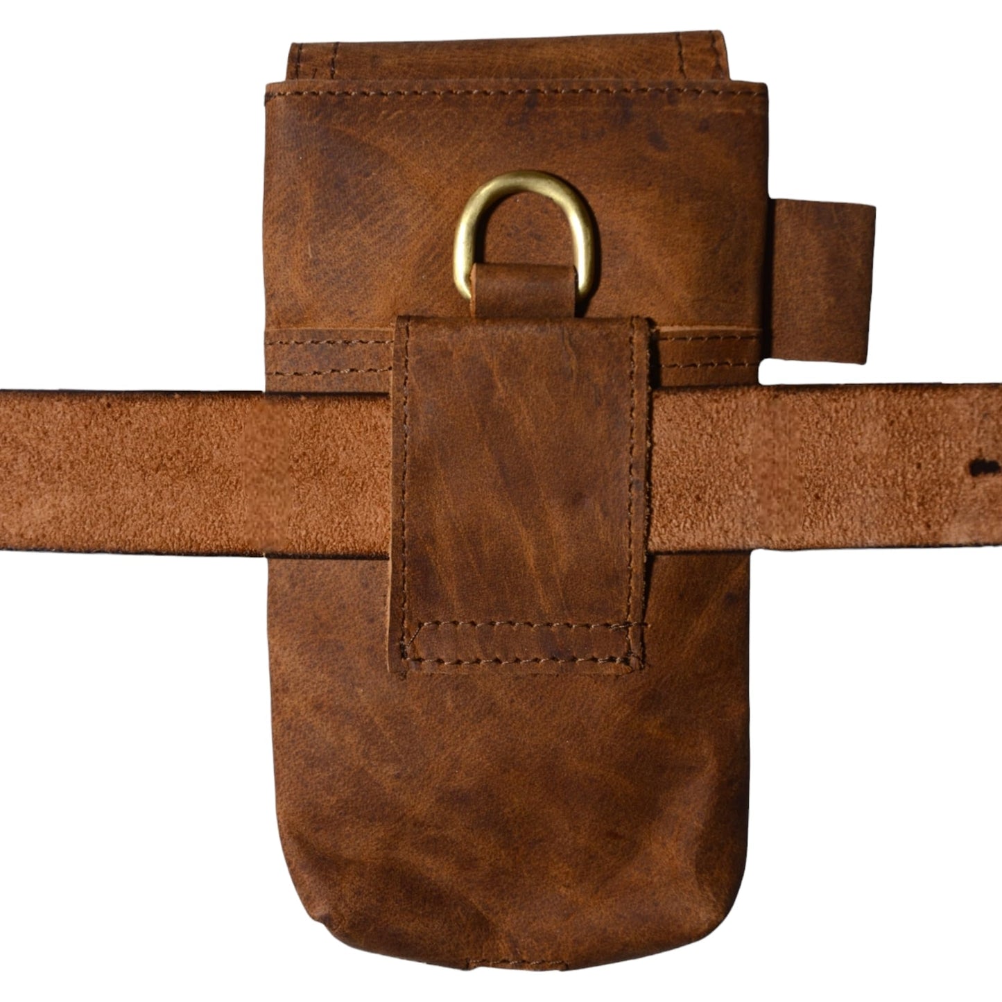 Leather Phone Holster – Genuine Full-Grain Buffalo Leather Cell Phone Holsters Holster for Large Smartphones Belt Holder - 7”H x 3.5" W