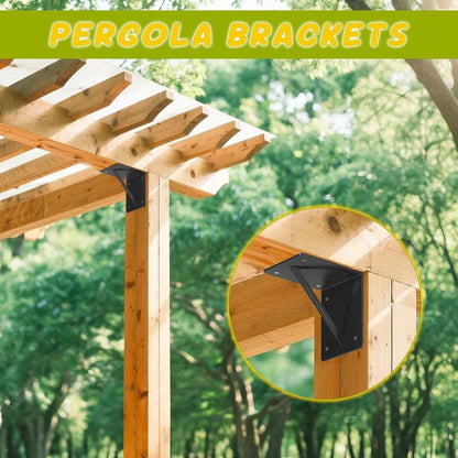 Metal Corner Brackets - 8 Pcs Right Angle Brackets for Shelf & Furniture Reinforcement | 6"x 6"x 5" L Shape
