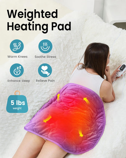 immtree Weighted Heating Pad for Deeper Pain Relief, 7lbs XXXL Size(29x24) with Fast Heat Technology, Heated Blankets for Adults, Relief for Back and Shoulder and Knee