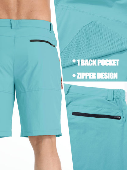 TACVASEN Mens Hiking Cargo Shorts Outdoor Casual Lightweight Quick Dry Waterproof Breathable Fishing Dress Shorts Water Blue 34