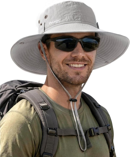 FURTALK Sun Hats for Men - UPF 80+ Foldable Wide Brim Fishing & Hiking Hat | Summer Outdoor Accessory