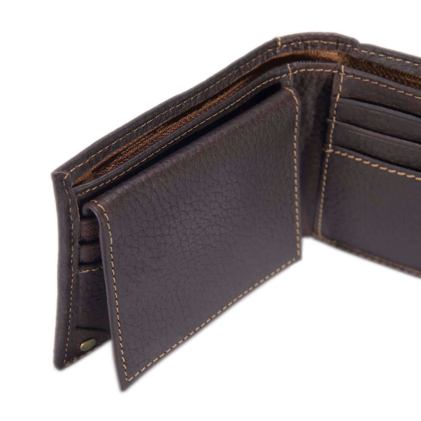 Carhartt Men’s Pebble Leather Full Grain Leather Wallets, Durable Design, Multiple Card Slots, Gifts for Men, Brown (Bifold)
