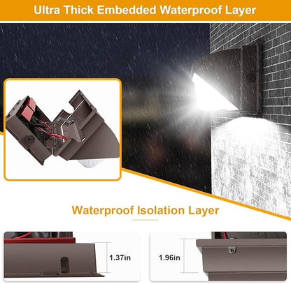120W LED Wall Pack Light 18000LM 100-277V LED Security Flood Wall Mount Exterior Fixture IP65 Waterproof Commercial Industrial Building Outdoor Wallpack Lights for Barn,Yard,Garage 4 Pack