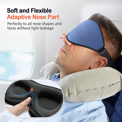 LitBear Sleep Mask for Side Sleeper Women Men, Eye Mask for Sleeping Light Blocking, 3D Contoured Cup Sleeping Mask, Soft Breathable Sleep Eye Mask with Adjustable Elastic Strap for Travel