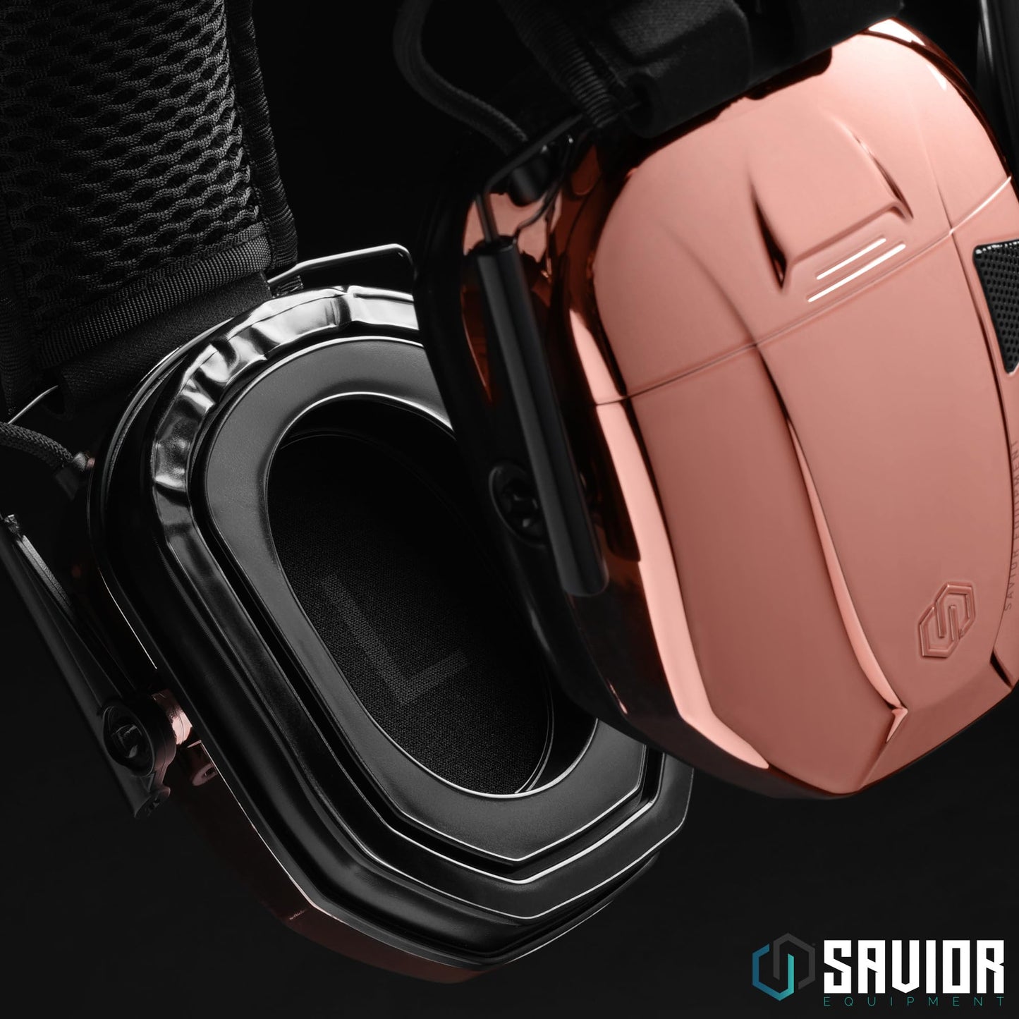 Savior Equipment Apollo Electronic Earmuffs For Shooting w/Gel Ear Pads, 24dB NRR, Noise Cancelling Ear Protection Headset (Black Chrome, 1-Pack)