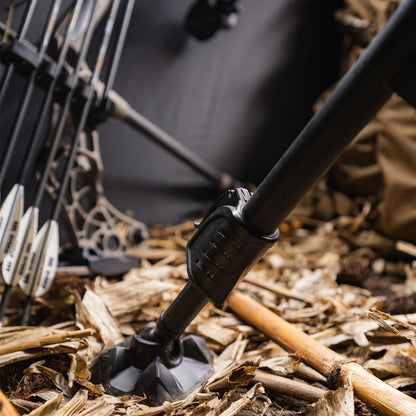 Muddy Swivel Ground Seat with Adjustable Legs - Durable Foldable Portable Hunting Outdoor 360 Degree Flex-Tek Seat with Integrated Armrests & Removable Carry Strap, 300 Lbs. Maximum Capacity