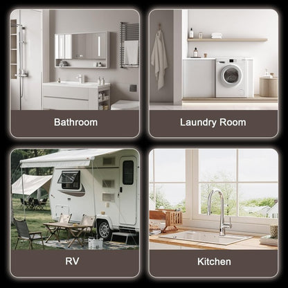 2.5 Gallon Electric Mini-Tank Water Heater, 1440W 120V Under Sink Instant Hot Water Heater, Point-of-Use for Kitchen Bathroom RV, LED Display, Easy Floor Mount