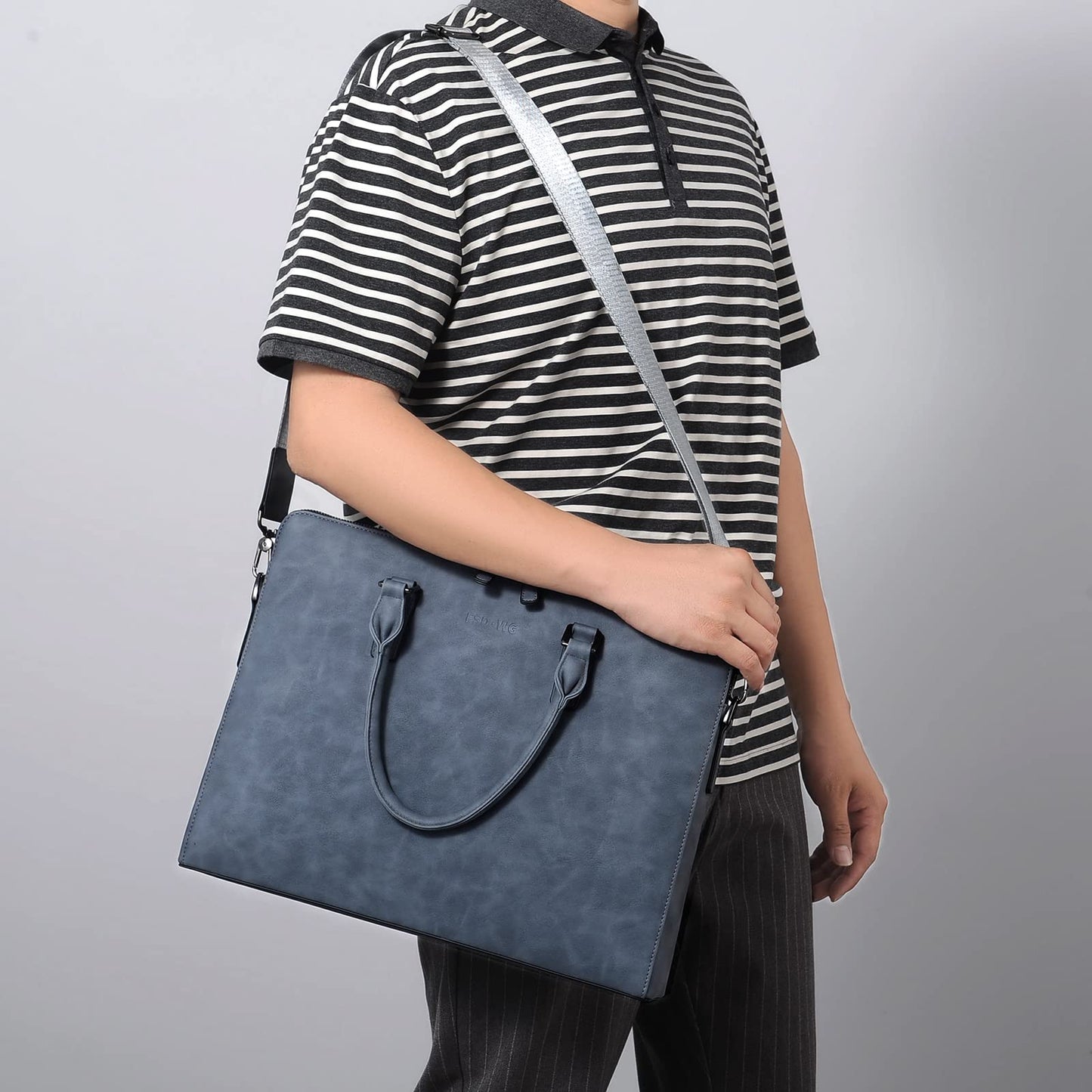 FSD. WG Business Bag Leather Messenger Bag Water Resistant Business Travel Briefcase Handbag Briefcase for Men