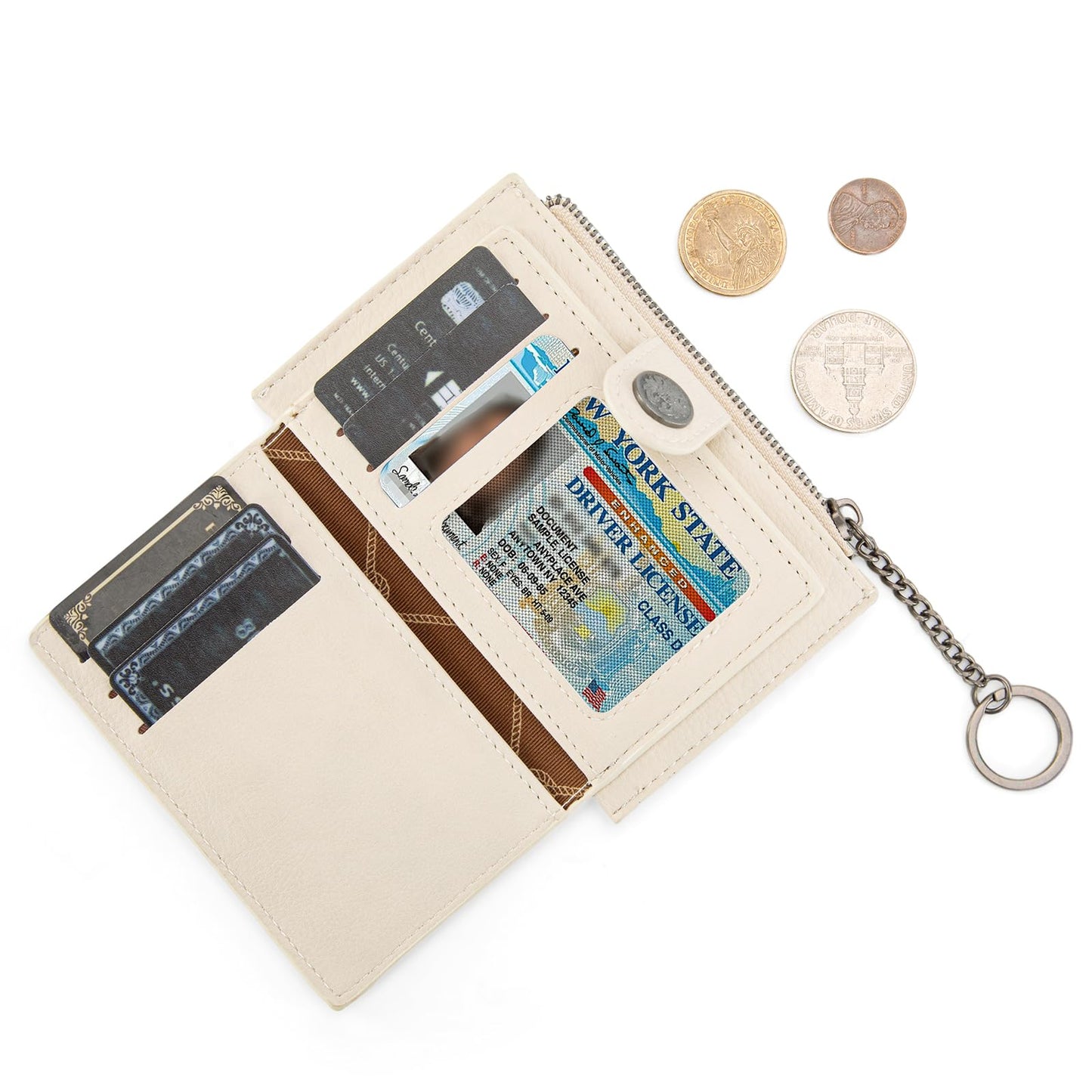 Montana West X Wrangler Keychain Wallet Western Tooled Credit Card Holder Slim Minimalist Wallet with Rfid Lining and Smooth Metal Zipper