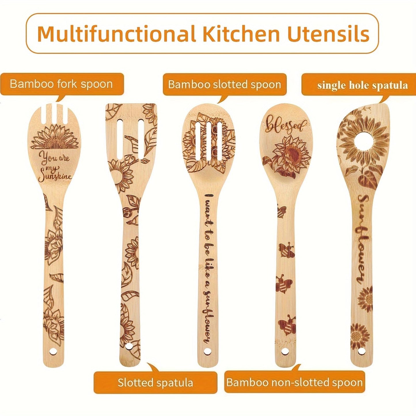 6pcs Sunflower Wooden Cutting Board Set Perfect Charcuterie & Serving Boards for Home Kitchen Decor, Ideal Gifts for Wedding, Birthday, Anniversary, Christmas & Housewarming