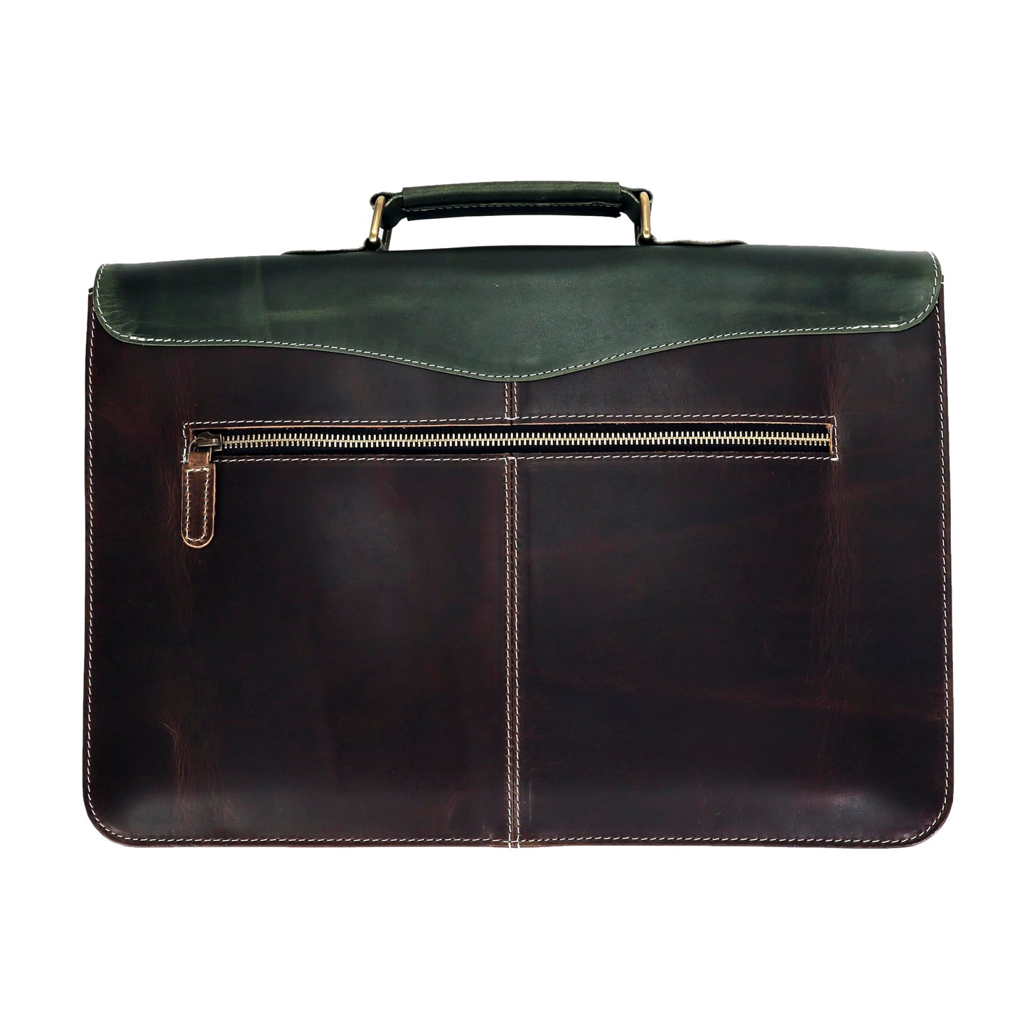 The Tannery Full Grain Genuine Leather Laptop Briefcase For Men & Women, Handcrafted Satchel For Work Crossbody Messenger Bag With Reinforced Strap Everyday Use, Best Gift For Father's Day (14 Inches)