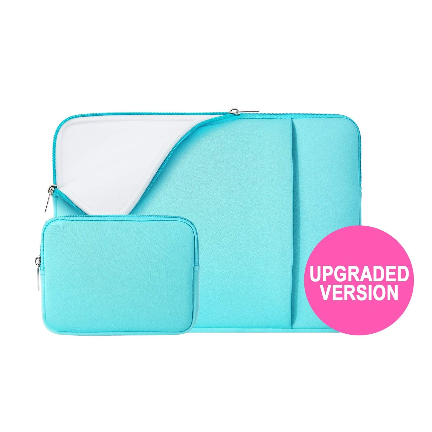 RAINYEAR 13 Inch Laptop Sleeve Compatible 13.3" MacBook Air/Pro M1 M2 M3 M4 A3240 A3113 A2681 A2337 A1932 A2179 A2338 A1706 A1708 Case Bag with Front Pocket Accessories Pouch (Red, Upgraded Version)