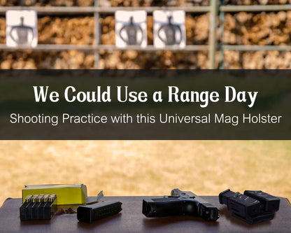 Universal Double Magazine Holster, 9mm 40 45 Magazines Pouch Adjustable Retention Dual Stack Mag Holder for Glock, S&W, Ruger, Sig Sauer, Taurus, Beretta, Springfield and More Similar-Size Mags