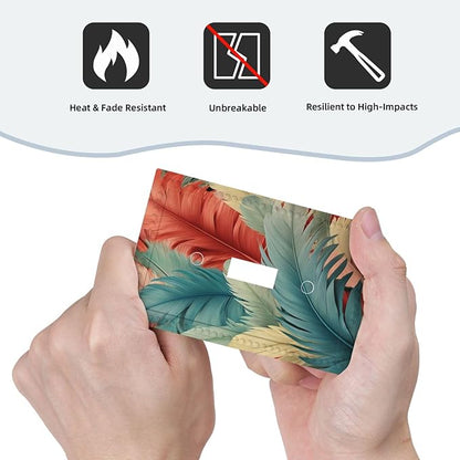 Colorful Feathers Blue Red Light Switch Covers 1 Gang Single Toggle Wall Plate Decorative Switchcover Electrical Switchplate for Country Living Decor