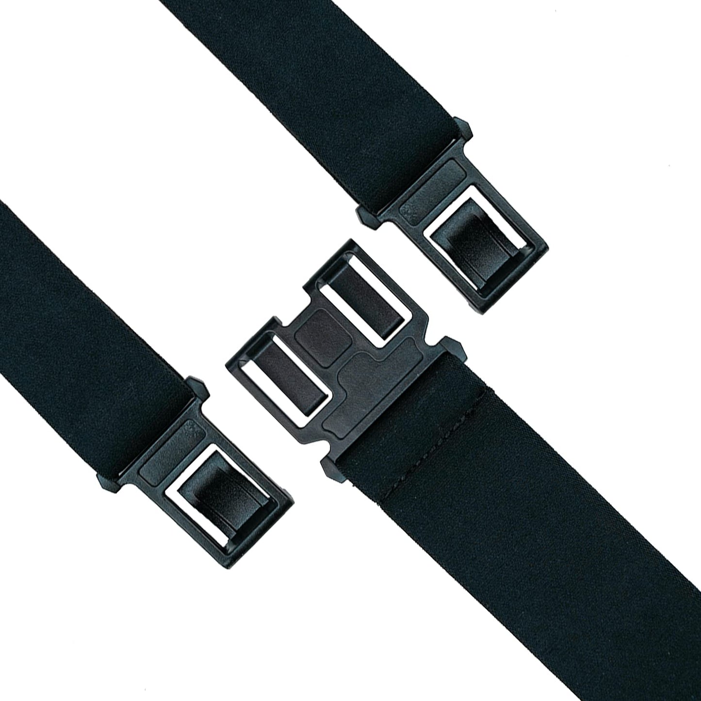 MELOTOUGH Belt Clip Suspenders for Men's Elastic Hook End Plastic Clip Suspenders Non Metal Airport Friendly,Black