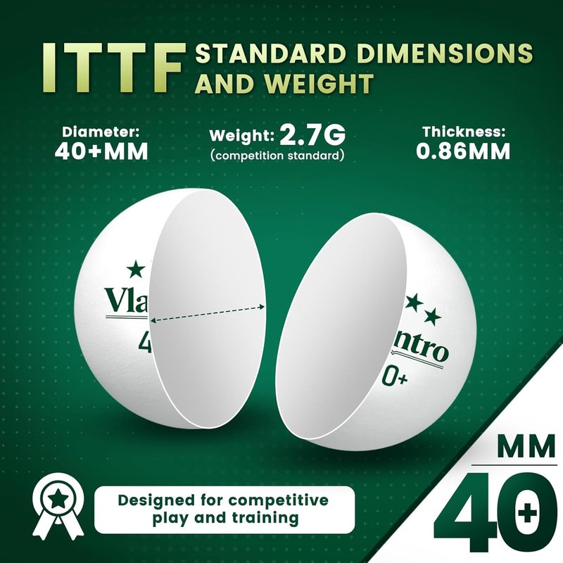 Premium 3-Star White Table Tennis Balls - 24 Pack | 40+ ABS Regulation for Competition & Training