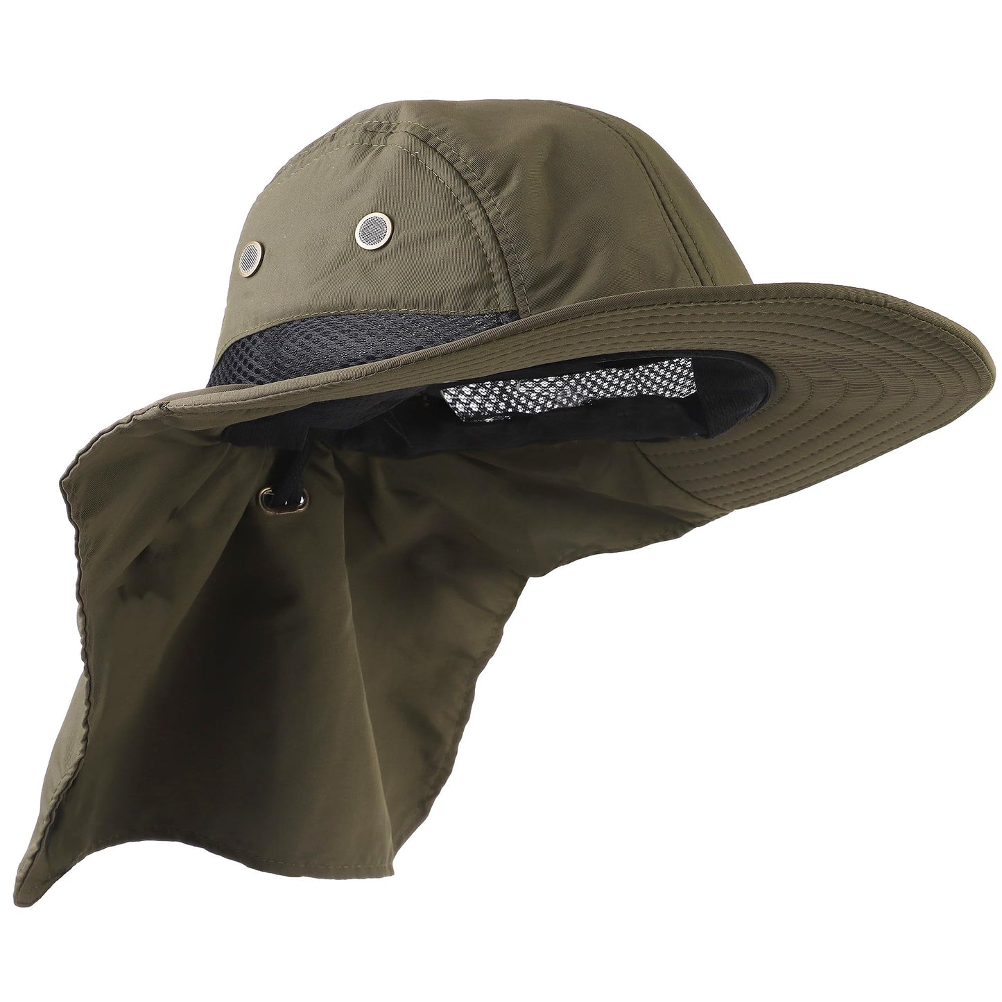 Falari Outdoor Sun Hat, Wide Brim with Neck Flap, Safari Hiking Gardening Fishing Hat