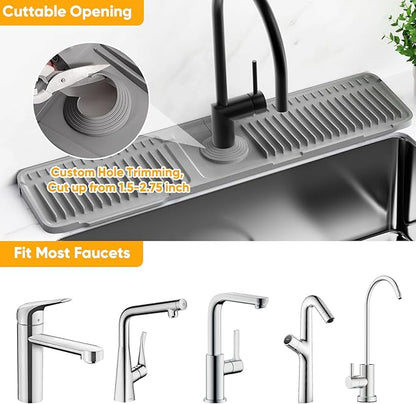 24'' Longer Faucet Mat for Kitchen Sink Splash GuardKitchen Sink Faucet Mat