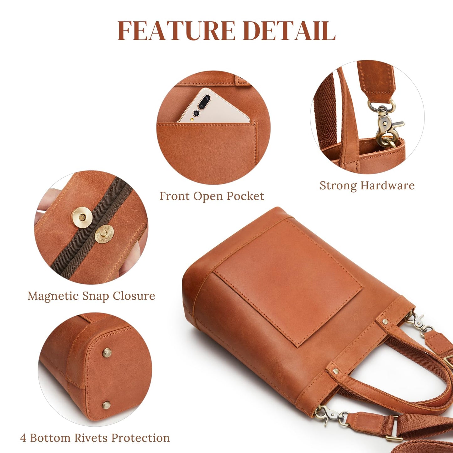 S-ZONE Leather Crossbody Bags for Women Tote Top Handle Handbag Purses Designer Satchel Shoulder Bag