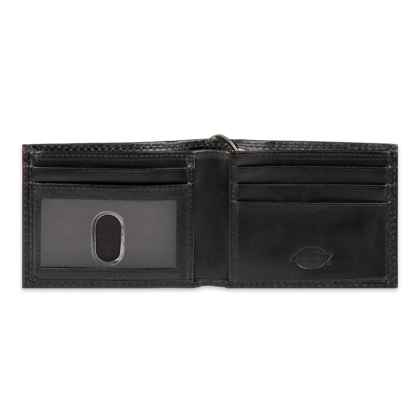 Dickies Mens RFID Everyday Leather Bifold Chain Wallet Black