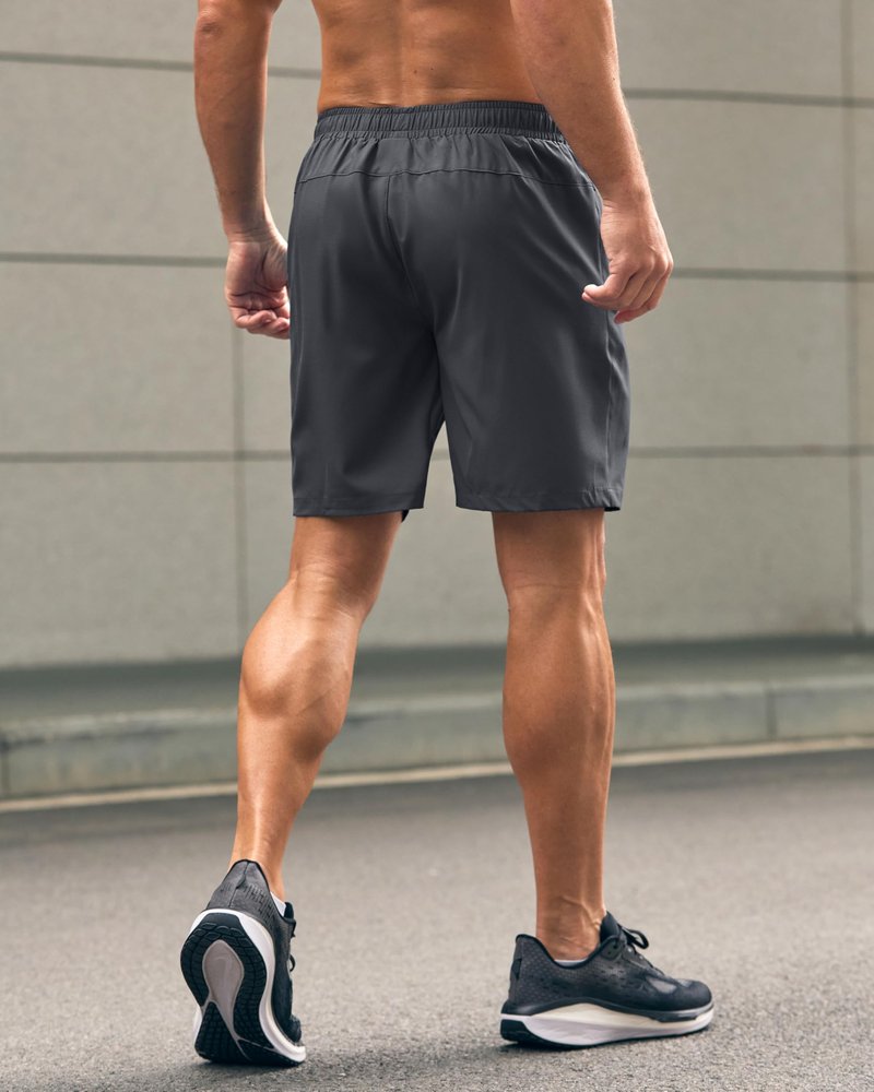 G Gradual Men's Athletic Running Shorts with Zipper Pockets Quick Dry 7"/ 5"/ 9" Workout Gym Shorts for Basketball Hiking(Dark Grey,7S)