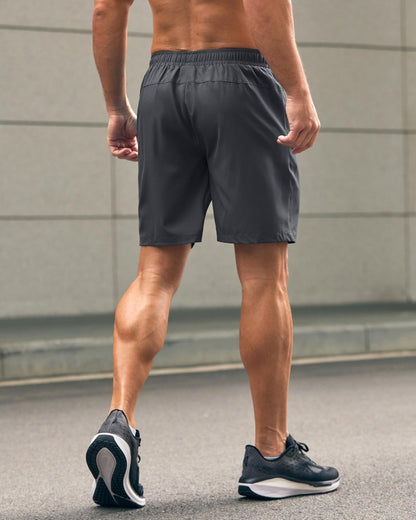 G Gradual Men's Athletic Running Shorts with Zipper Pockets Quick Dry 7"/ 5"/ 9" Workout Gym Shorts for Basketball Hiking(Dark Grey,7S)