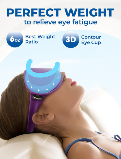 3D Cooling Gel Sleep Mask for Women & Men – 6oz Weighted Eye Mask for Sleeping, 100% Blackout, Ice Cold Gel, Migraine & Headache Relief, Eye Care, Deep Relaxation, Airplane Travel Essentials, Gift