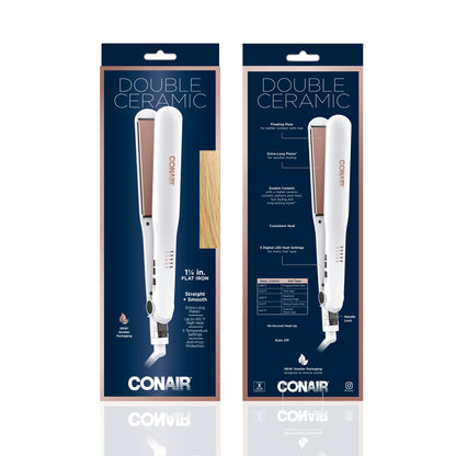 Conair Double Ceramic Flat Iron, 1 1/2-inch Wet-to-Dry Hair Straightener