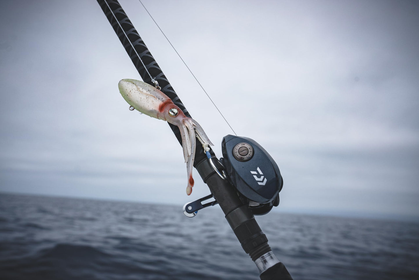 Nomad Design Squidtrex Patented Vibrating Fishing Lure- Scent Added TPE Soft Plastic Lure for Saltwater w/Strong BKK Assist Hooks, Fishing Bait that Catches Many Species, 95mm, 3 3/4", 1oz- Cali Red