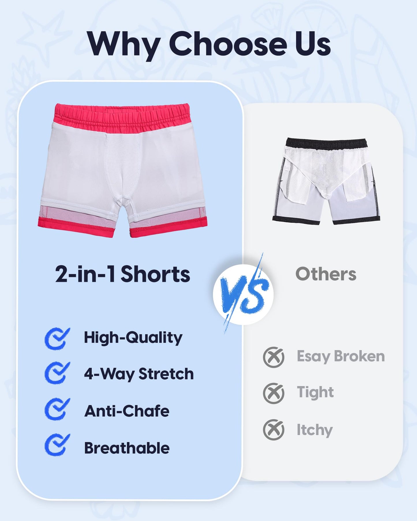 maamgic Boys Swim Trunks with Compression Liner Quick Dry Swim Shorts Anti-Chafe Boy Bathing Suit with Boxer Brief Toddler Swimsuit Raspberry Red 3T