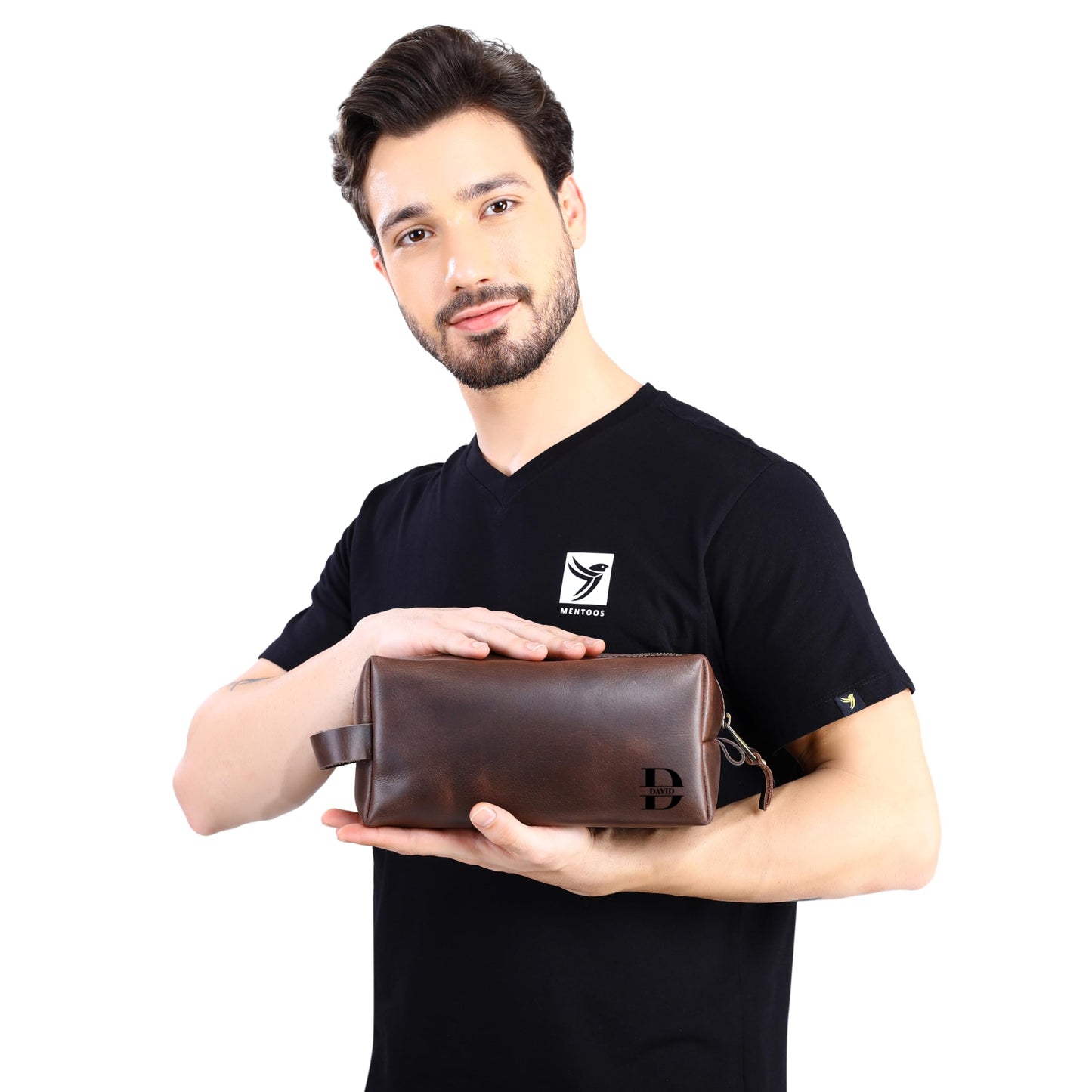 Luxe-Range Personalized Full-Grain Leather Toiletry Bag, Groomsmen Gift, Christmas Presents, Travel Kit For Men