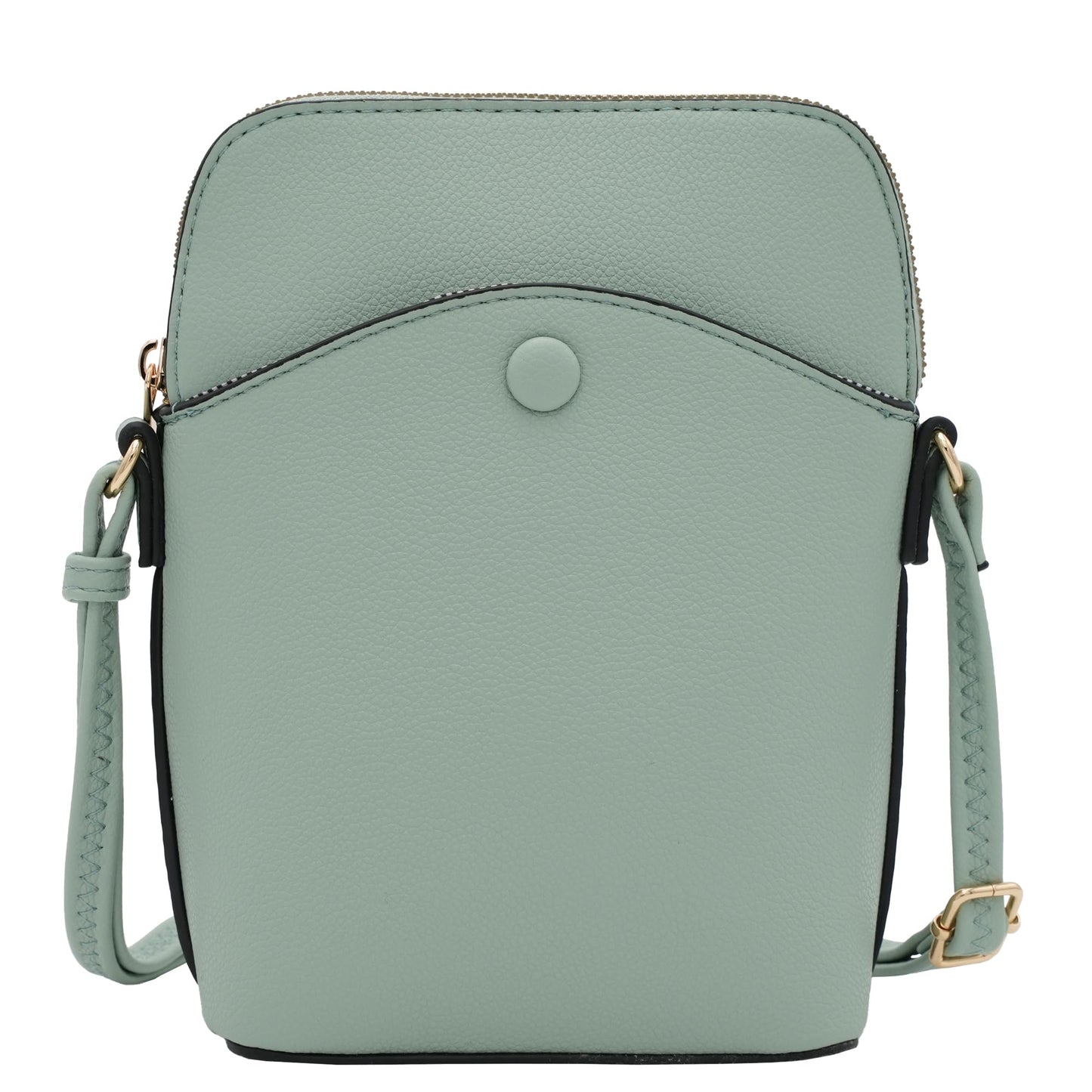 Solene Small Crossbody Bag with Gold Hardware, Mini Shoulder Purse with Adjustable Strap LC150A (Mint)