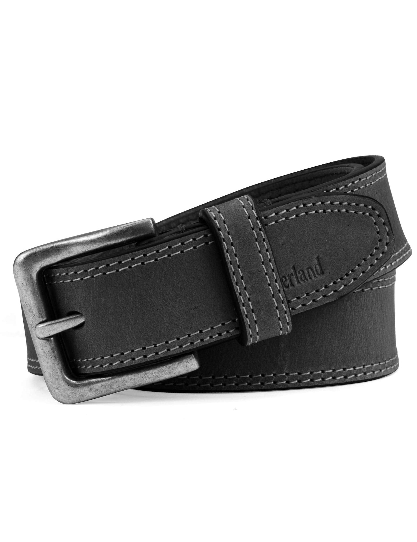 Timberland Men's Classic Leather Jean Belt 1.4 Inches Wide (Big & Tall Available), Black (Stitched), 36