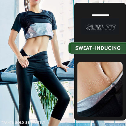 Nano Hertz Sauna Sweat Suit Shapewear Top Trainer Workout Body Shaper Sweatsuit Long Sleeve Shirt Women