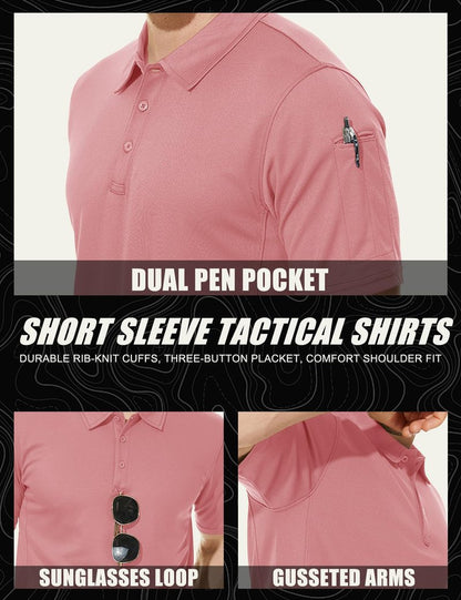 MAGCOMSEN Polo Shirts for Men T Shirts Golf Shirts Summer Shirts Work Shirts Fishing Shirts Short Sleeve Tactical Shirts Athletic Polo Shirt Golf Shirts for Men